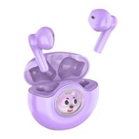 Audífonos Miccell BH20 in ear TWS bluetooth 5.4, diseño cartoon, IP67, control táctil, morado